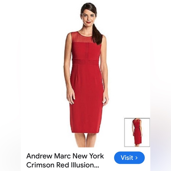 Marc New York Dresses & Skirts - Marc New York Crimson Red Illusion Dress
